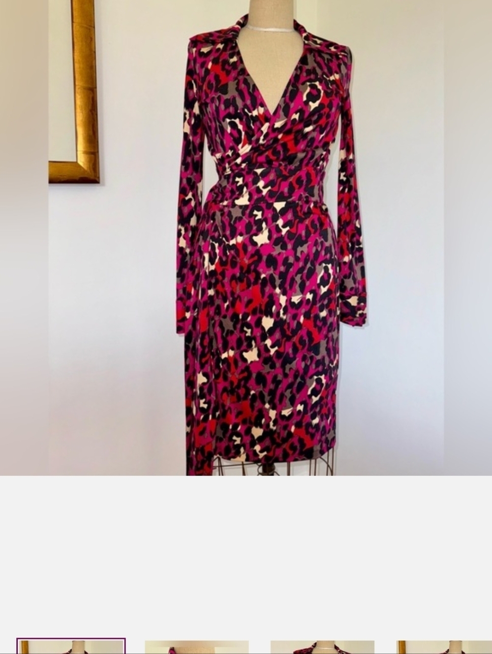 🔥🔥NWOT - DVF 100% Silk Jersey Gorgeous Wrap Dress in Leopard Print Sz 6🔥🔥